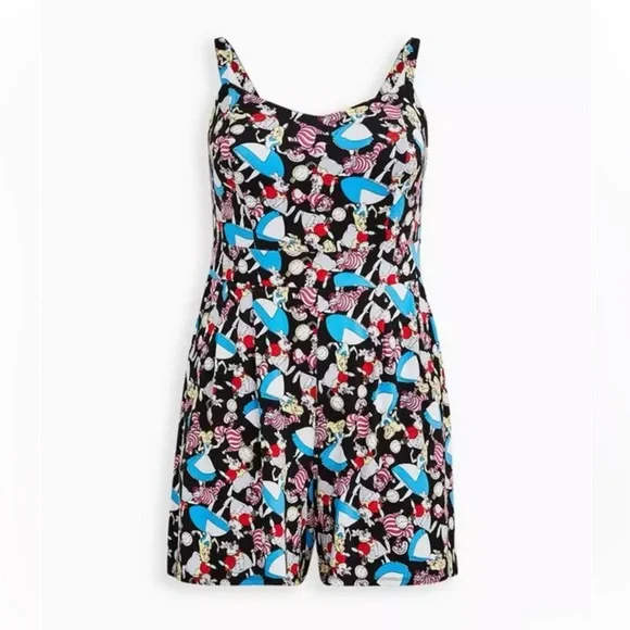 Torrid Her Universe Disney Alice In Wonderland Tea Party Romper - Picture 1 of 7